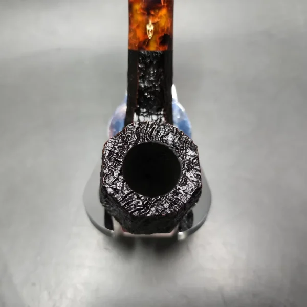 Savinelli Ottagono 111 Sandblasted Panel Bent Billiard Briar Pipe, 6mm (477/600) - Image 8
