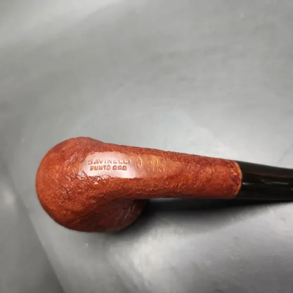 Savinelli Punto Oro 602 Sandblasted Bent Billiard Estate Briar Pipe, Italian Estates - Image 8