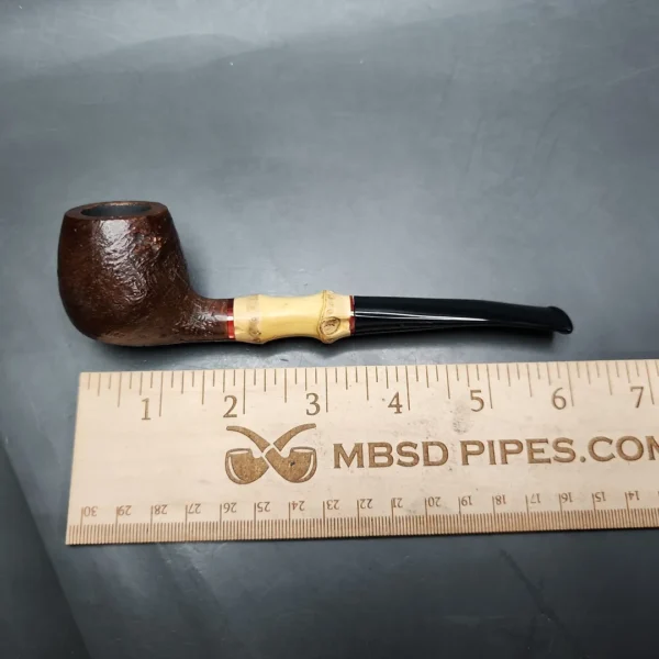 HS Studio Roadtown Sandblasted Bamboo Apple Estate Briar Pipe, Unsmoked - Image 9
