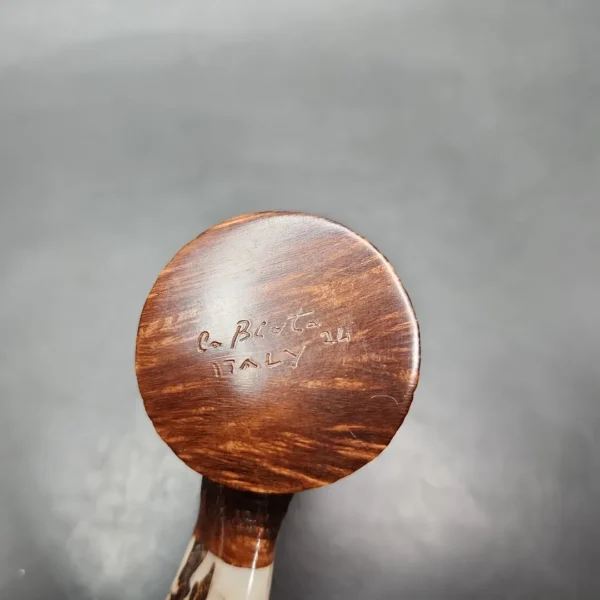 La Biota Sandblasted Poker w/ Antler Handmade Briar Pipe, New - Image 9