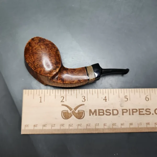 Mike Couch Smooth Blowfish w/ Spalted Tamarind Estate Briar Pipe, American Estates - Image 9