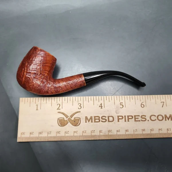 Savinelli Punto Oro 602 Sandblasted Bent Billiard Estate Briar Pipe, Italian Estates - Image 9
