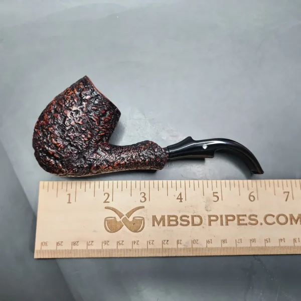 Castello Sea Rock KKKK 293 Rusticated Bent Egg Estate Briar Pipe, Italian Estates - Image 9