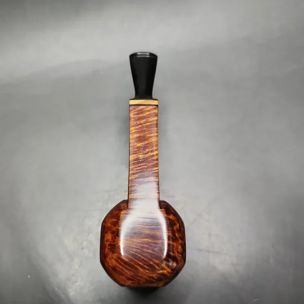 Piero Vitale Smooth Panel Billiard w/ Olive Wood (Moon) Handmade Briar Pipe, New - Image 10