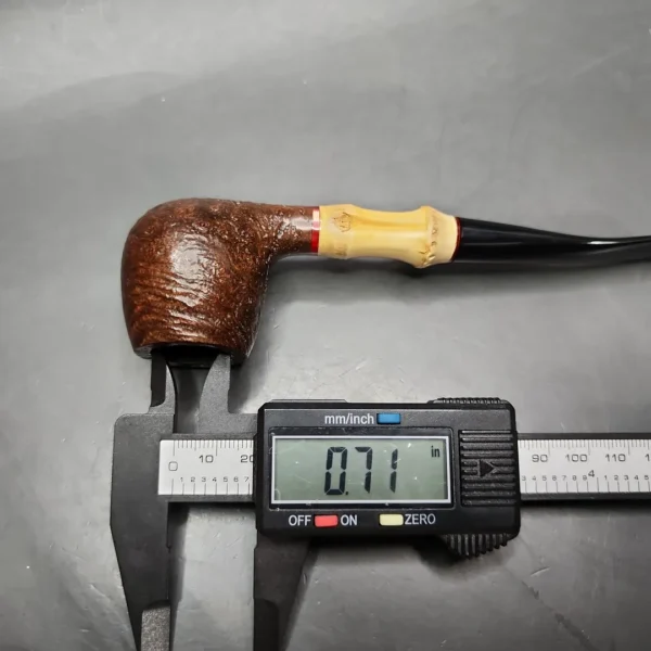HS Studio Roadtown Sandblasted Bamboo Apple Estate Briar Pipe, Unsmoked - Image 10