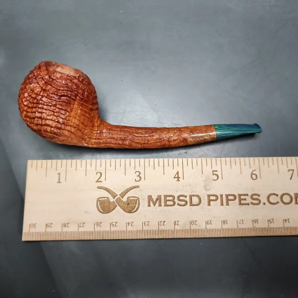 Chris Morgan Sandblasted Arbutus Long Shank Apple Handmade Briar Pipe, New - Image 10