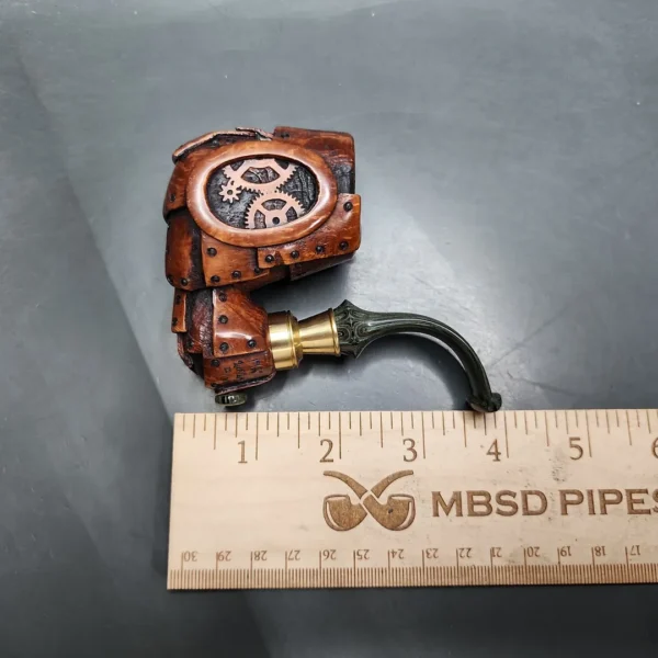Moonlight "Steampunk" Oom Paul Sitter Handmade Briar Pipe, New - Image 10