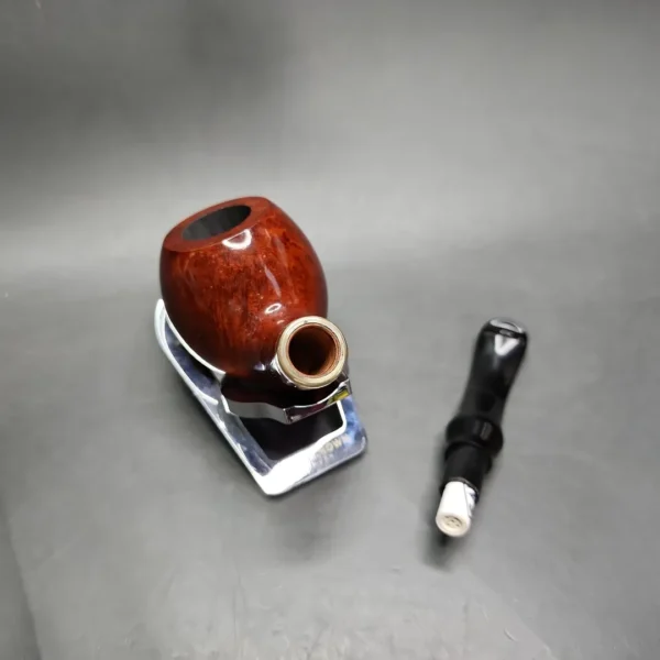 Vauen 6842 Smooth Bent Apple Estate Briar Pipe, Unsmoked, 9mm - Image 11