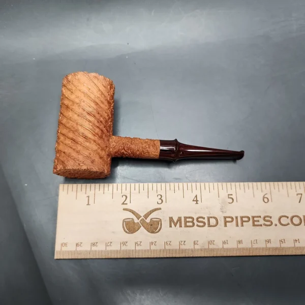 Pipe Tristan Ammonite Rusticated Poker Sitter Handmade Briar Pipe, New - Image 11
