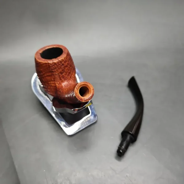 Savinelli Punto Oro 602 Sandblasted Bent Billiard Estate Briar Pipe, Italian Estates - Image 11