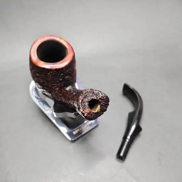 Castello Sea Rock KKKK 293 Rusticated Bent Egg Estate Briar Pipe, Italian Estates - Image 11