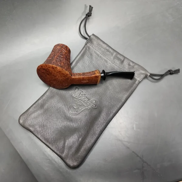 Piero Vitale Sandblasted Volcano w/ Cocobolo (Two Star) Handmade Briar Pipe, New - Image 11