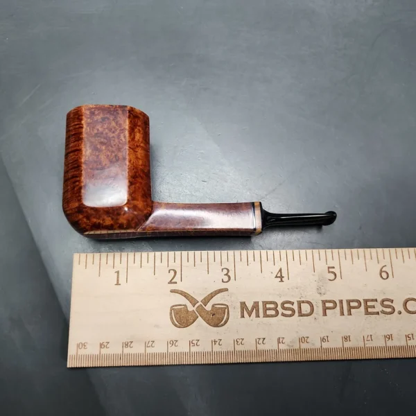 Piero Vitale Smooth Panel Billiard w/ Olive Wood (Moon) Handmade Briar Pipe, New - Image 11