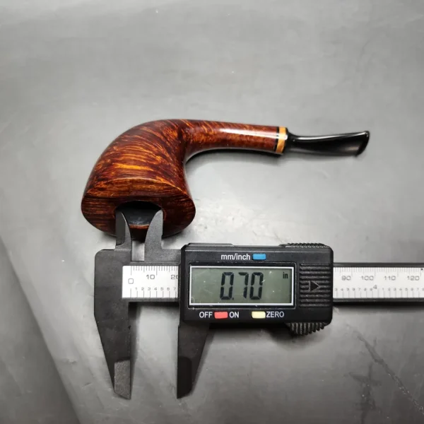Piero Vitale Smooth Horn w/ Olive Wood (Sun) Handmade Briar Pipe, New - Image 11