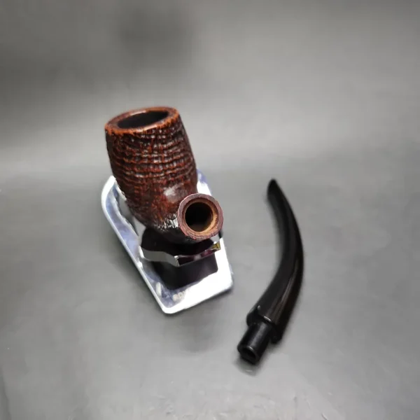 1961 Dunhill Shell 120 Sandblasted Bent Billiard Estate Briar Pipe, English Estates - Image 12