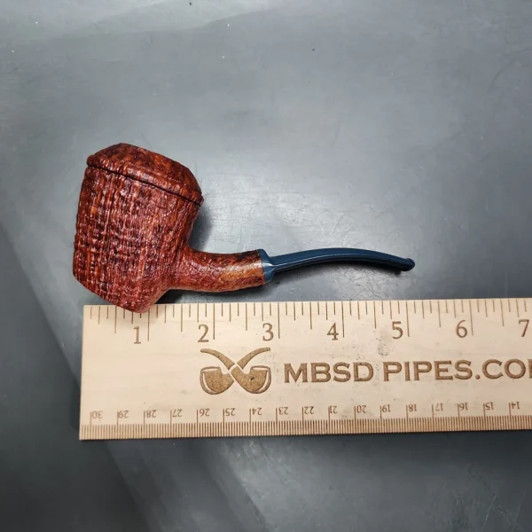 Chris Morgan Signature Sandblasted Cherrywood Sitter Handmade Briar Pipe, New - Image 11