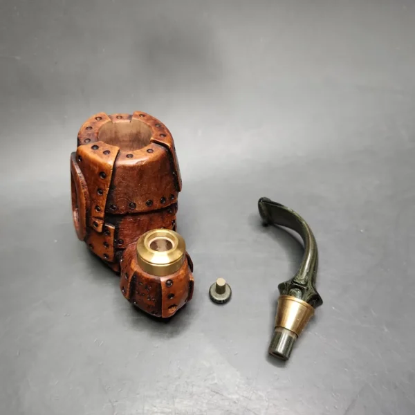 Moonlight "Steampunk" Oom Paul Sitter Handmade Briar Pipe, New - Image 12