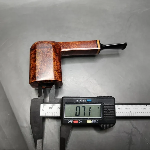 Piero Vitale Smooth Panel Billiard w/ Olive Wood (Moon) Handmade Briar Pipe, New - Image 12