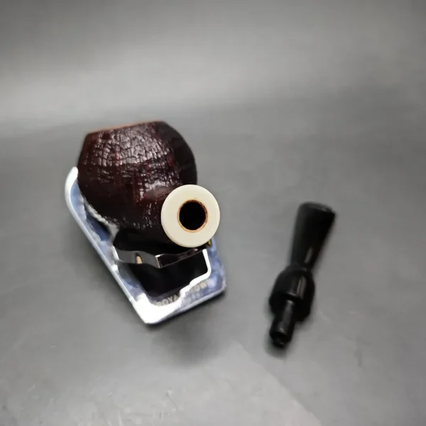 Nathan Armentout Sandblasted Apple w/ Fossilized Mammoth Handmade Briar Pipe, New - Image 12