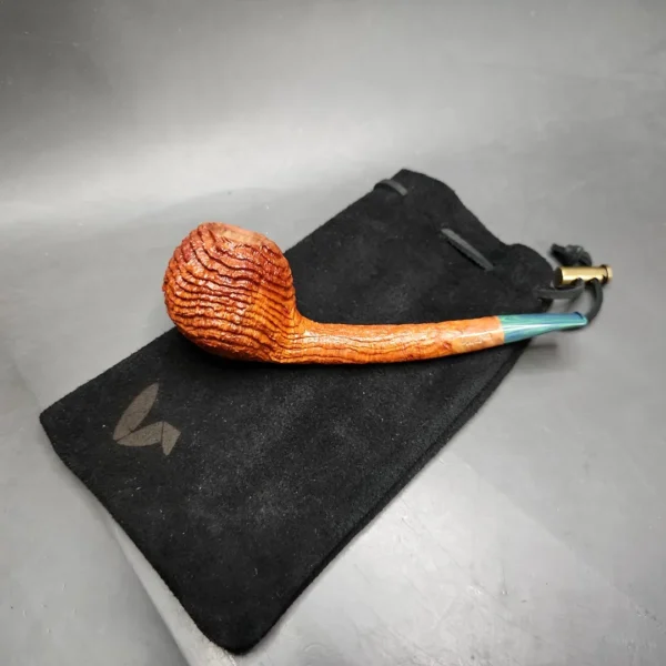 Chris Morgan Sandblasted Arbutus Long Shank Apple Handmade Briar Pipe, New - Image 13