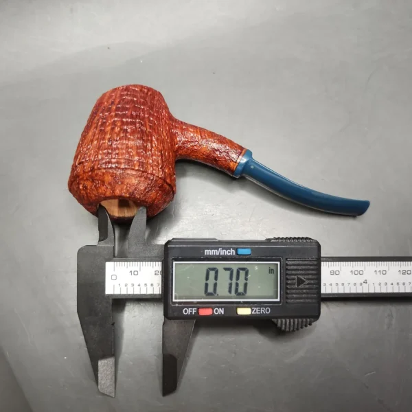 Chris Morgan Signature Sandblasted Cherrywood Sitter Handmade Briar Pipe, New - Image 12