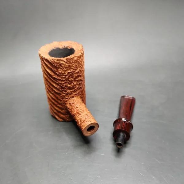 Pipe Tristan Ammonite Rusticated Poker Sitter Handmade Briar Pipe, New - Image 13