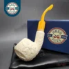 MBSD Meerschaum Deluxe Freemason Apple Block Meerschaum Pipe, Briar-Mortise