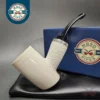 MBSD Meerschaum Silver Reverse Calabash Cherrywood Block Meerschaum Pipe