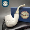 MBSD Meerschaum Silver Reverse Calabash Oom Paul Block Meerschaum Pipe