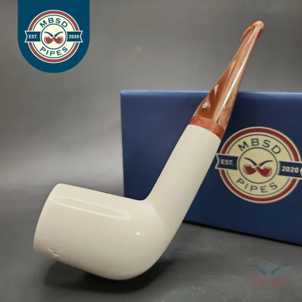 MBSD Meerschaum Deluxe Cutty Block Meerschaum Pipe, Briar-Mortise