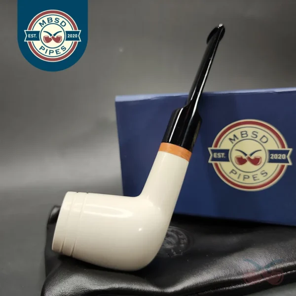 MBSD Meerschaum Deluxe Saddle Billiard Block Meerschaum Pipe, Briar-Mortise