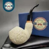 MBSD Meerschaum Deluxe Floral Apple Block Meerschaum Pipe, Briar-Mortise