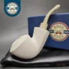 MBSD Meerschaum Silver Reverse Calabash Stubby Bulldog Block Meerschaum Pipe