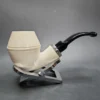 MBSD Meerschaum Silver Reverse Calabash Stubby Rhodesian Block Meerschaum Pipe - Image 3