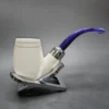 MBSD Meerschaum Silver Army Mount Bent Brandy Block Meerschaum Pipe - Image 3