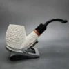 MBSD Meerschaum Deluxe Rusticated Brandy Block Meerschaum Pipe, Briar-Mortise - Image 3