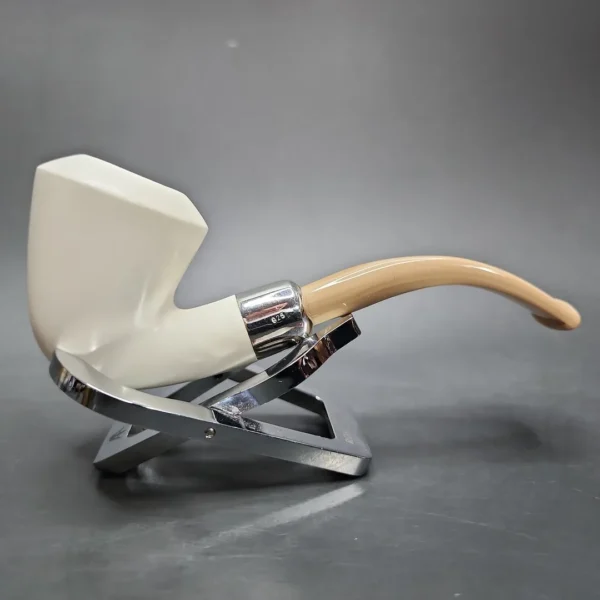 MBSD Meerschaum Deluxe Silver Calabash Block Meerschaum Pipe, Briar-Mortise - Image 3