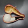 Smooth Author Estate Block Meerschaum Pipe, Fitted Case, Unsmoked - Image 3