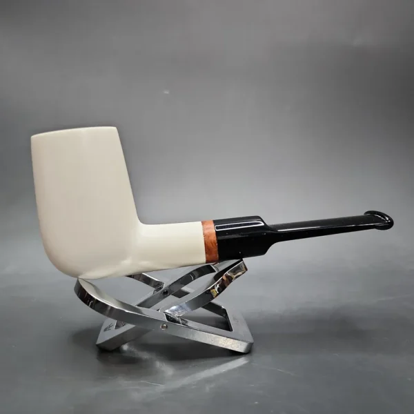 MBSD Meerschaum Deluxe Stack Billiard Block Meerschaum Pipe, Briar-Mortise - Image 3