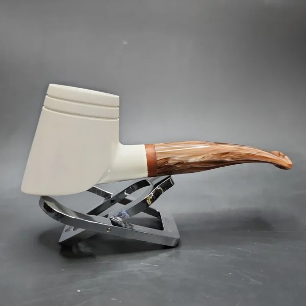 MBSD Meerschaum Deluxe Shape 55 Style Block Meerschaum Pipe, Briar-Mortise - Image 3