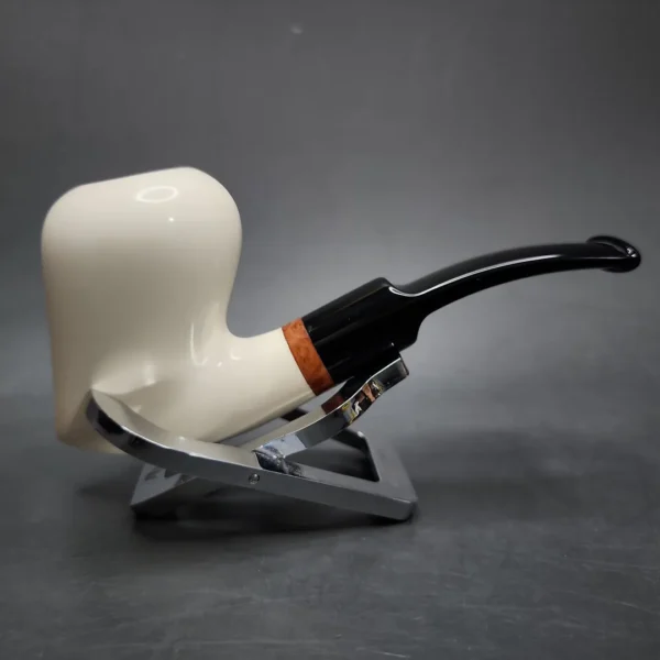 MBSD Meerschaum Deluxe Strawberry Block Meerschaum Pipe, Briar-Mortise - Image 3