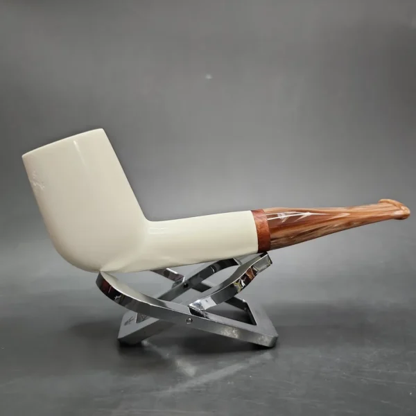 MBSD Meerschaum Deluxe Cutty Block Meerschaum Pipe, Briar-Mortise - Image 3