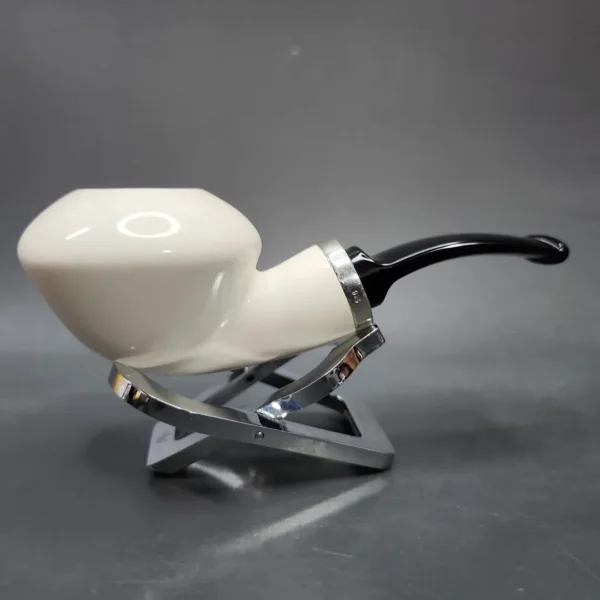 MBSD Meerschaum Silver Reverse Calabash Danish Dublin Block Meerschaum Pipe - Image 3