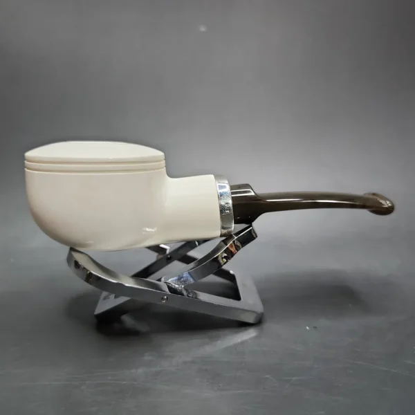 MBSD Meerschaum Silver Reverse Calabash Bullcap Block Meerschaum Pipe - Image 3