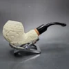 MBSD Meerschaum Deluxe Floral Apple Block Meerschaum Pipe, Briar-Mortise - Image 3
