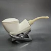 MBSD Meerschaum Silver Reverse Calabash Stubby Bulldog Block Meerschaum Pipe - Image 3