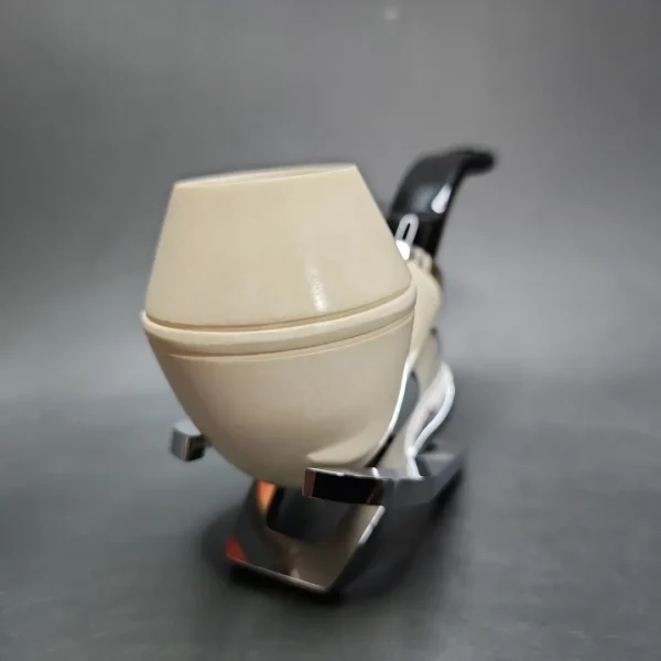 MBSD Meerschaum Silver Reverse Calabash Stubby Rhodesian Block Meerschaum Pipe - Image 4