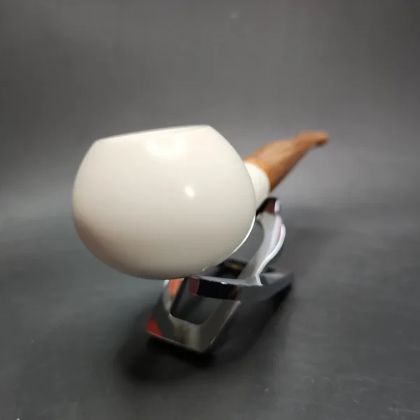 MBSD Meerschaum Deluxe Smooth Author Block Meerschaum Pipe, Briar-Mortise - Image 4