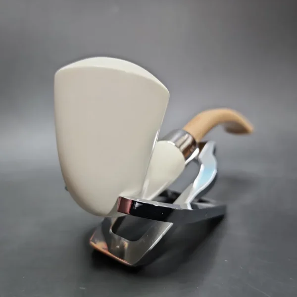 MBSD Meerschaum Deluxe Silver Calabash Block Meerschaum Pipe, Briar-Mortise - Image 4