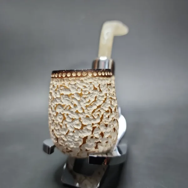 MBSD Meerschaum Deluxe Silver Fumed Oom Paul Block Meerschaum Pipe - Image 4
